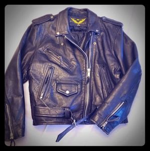Leather biker jacket